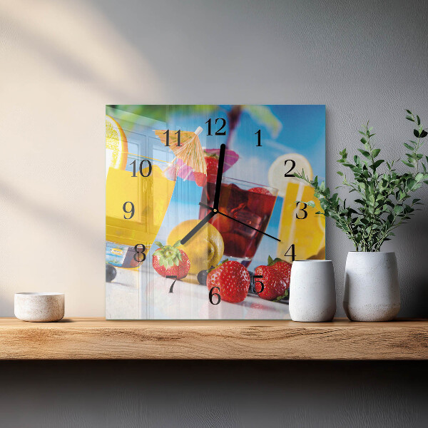 Wanduhr aus glas Cocktail