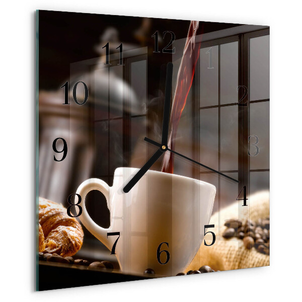 Wanduhr aus glas Kaffee