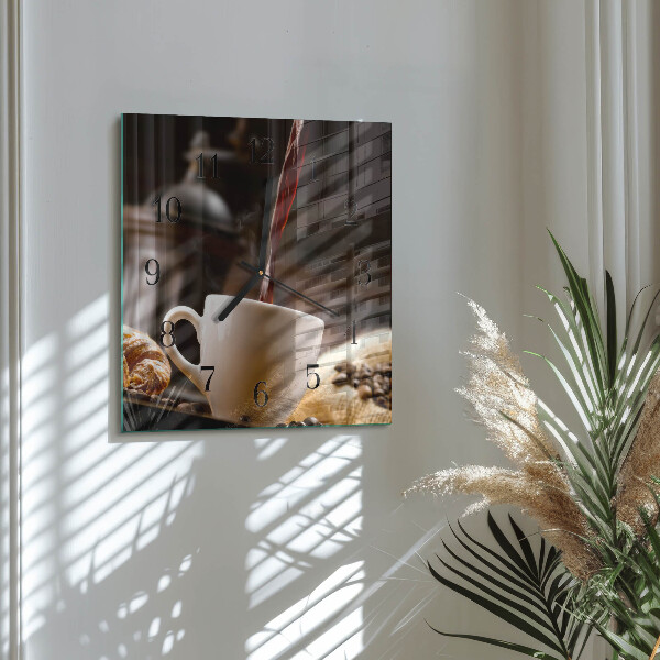 Wanduhr aus glas Kaffee