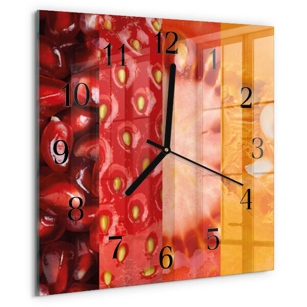 Wanduhr aus glas Obst