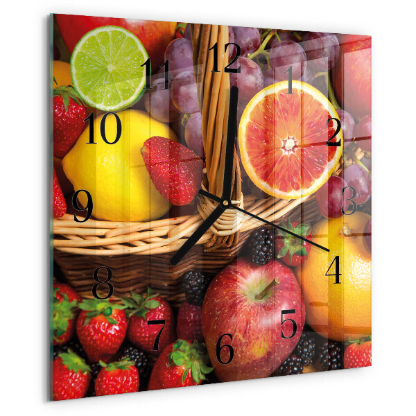 Wanduhr aus glas Obst