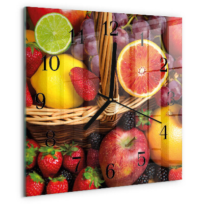 Wanduhr aus glas Obst