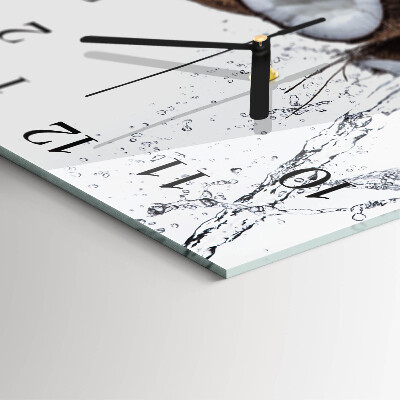 Wanduhr aus glas Kokosnüsse