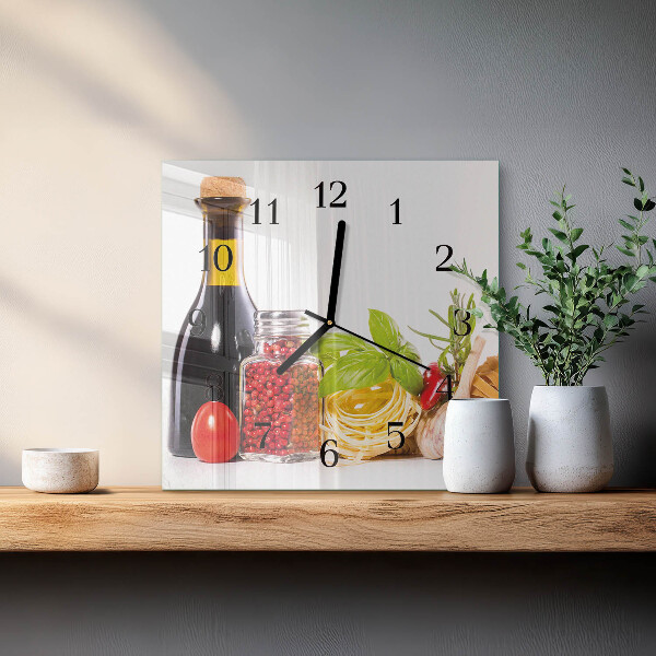 Wanduhr aus glas Pasta