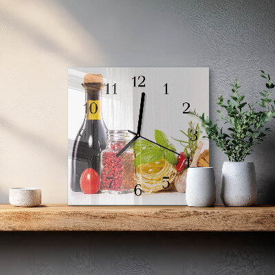 Wanduhr aus glas Pasta