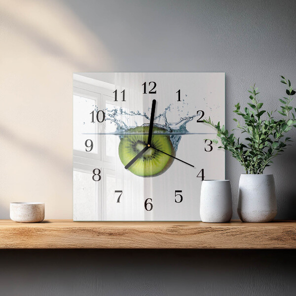 Wanduhr aus glas Kiwi