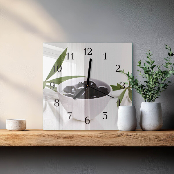 Wanduhr aus glas Oliven