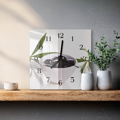 Wanduhr aus glas Oliven