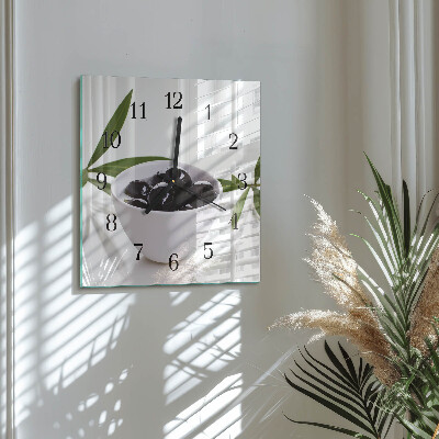 Wanduhr aus glas Oliven