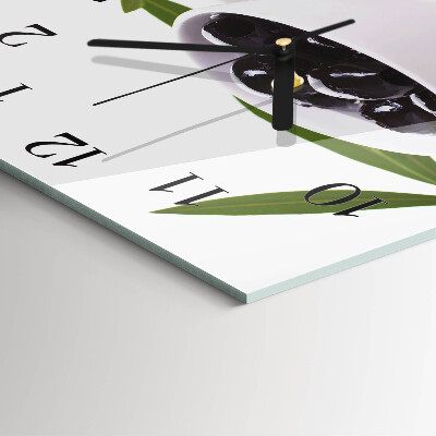 Wanduhr aus glas Oliven