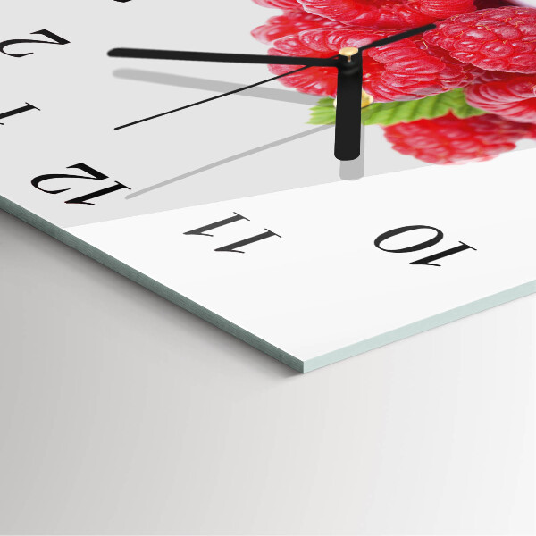 Wanduhr aus glas Himbeeren