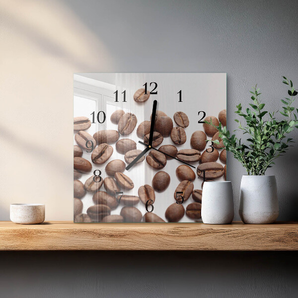 Wanduhr aus glas Kaffeebohnen