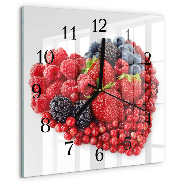 Wanduhr aus glas Obst