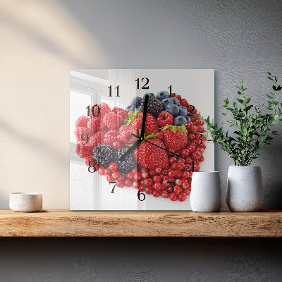 Wanduhr aus glas Obst