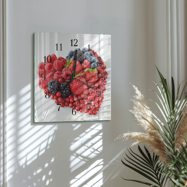 Wanduhr aus glas Obst