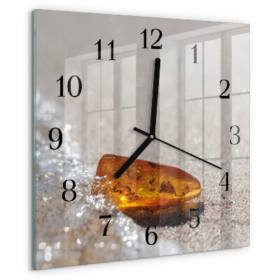 Wanduhr aus glas Bernstein