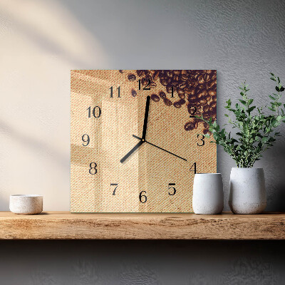 Wanduhr aus glas Kaffeebohnen