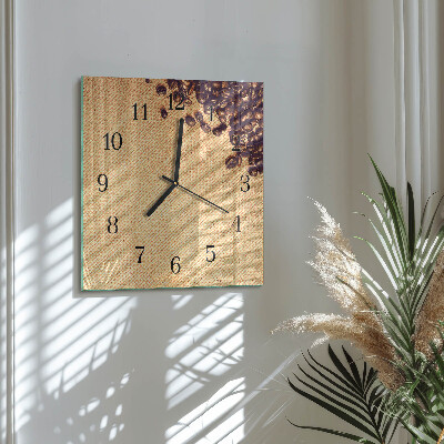 Wanduhr aus glas Kaffeebohnen