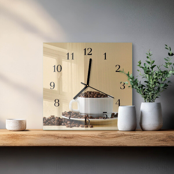 Wanduhr aus glas Kaffee