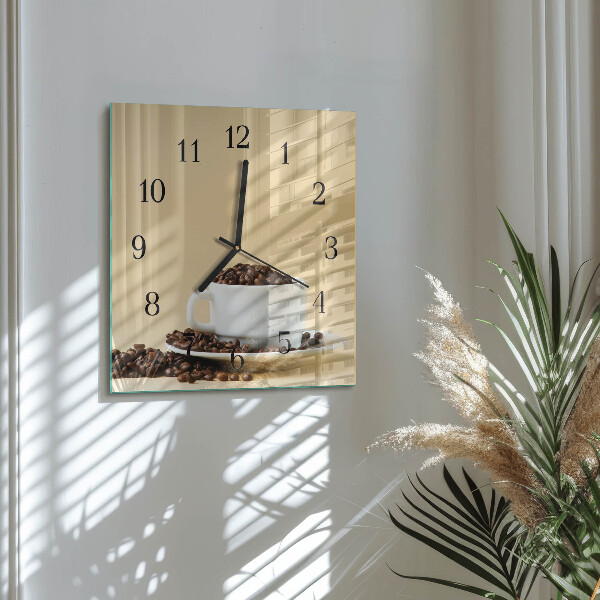 Wanduhr aus glas Kaffee
