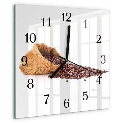 Wanduhr aus glas Kaffeebohnen