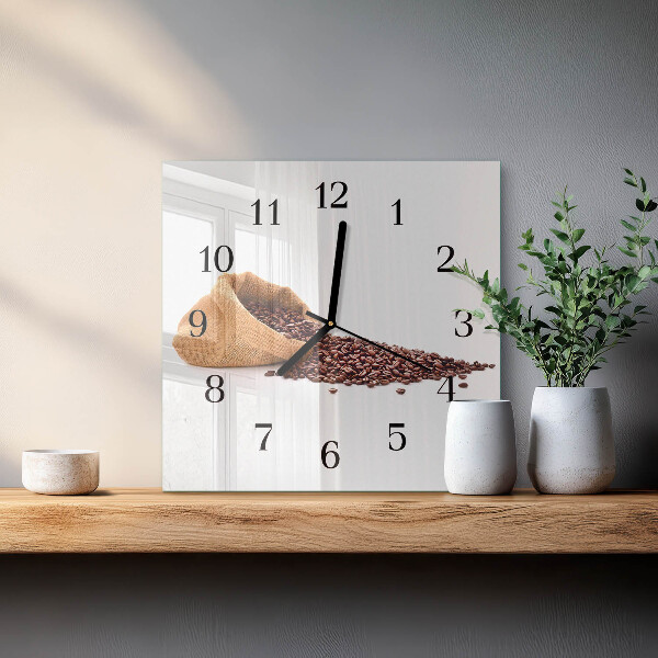 Wanduhr aus glas Kaffeebohnen