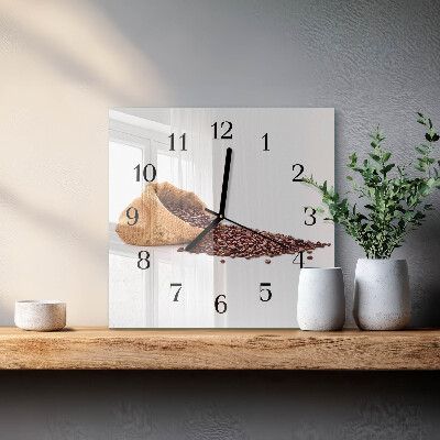 Wanduhr aus glas Kaffeebohnen