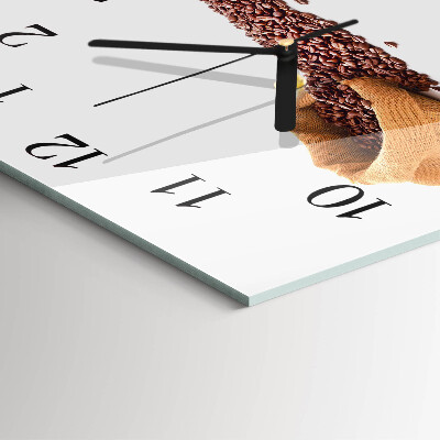 Wanduhr aus glas Kaffeebohnen