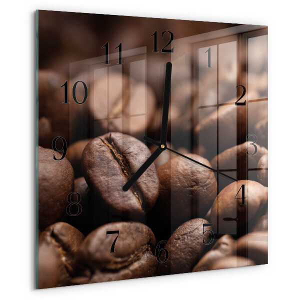 Wanduhr aus glas Kaffeebohnen