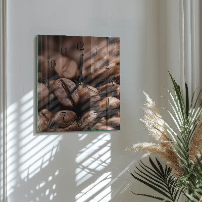 Wanduhr aus glas Kaffeebohnen