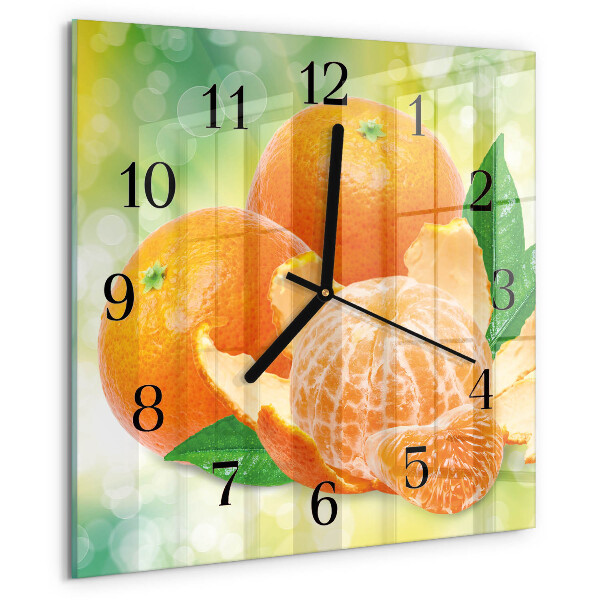 Wanduhr aus glas Orangen