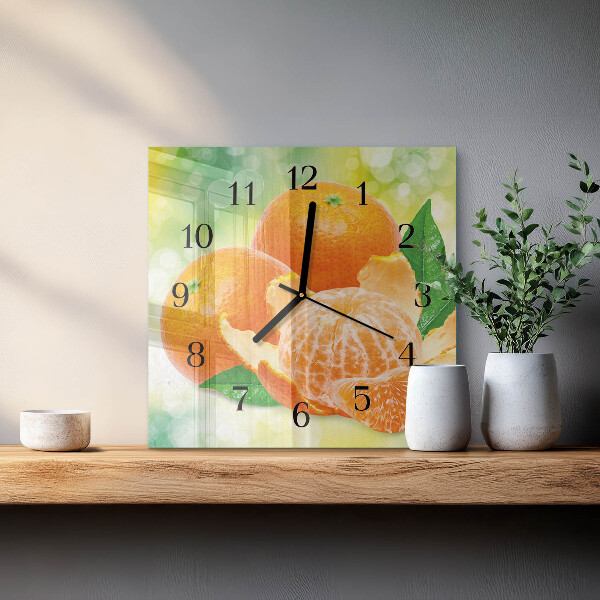 Wanduhr aus glas Orangen