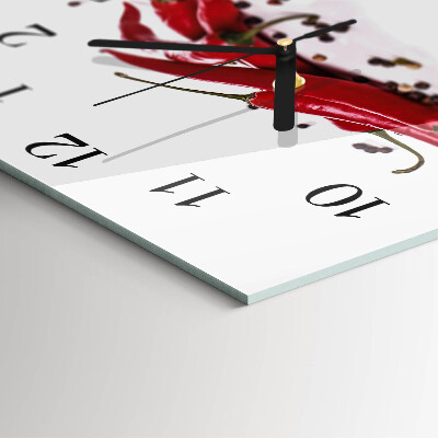 Wanduhr aus glas Chilischoten