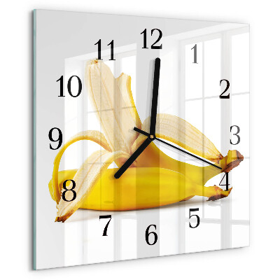 Wanduhr aus glas Bananen