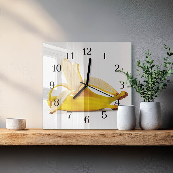 Wanduhr aus glas Bananen