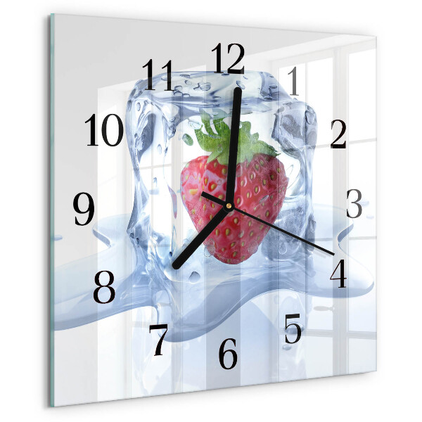 Wanduhr aus glas Erdbeereis