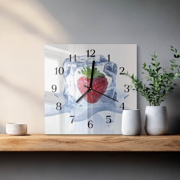 Wanduhr aus glas Erdbeereis