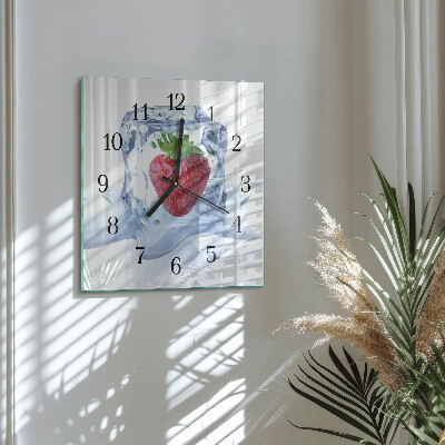Wanduhr aus glas Erdbeereis