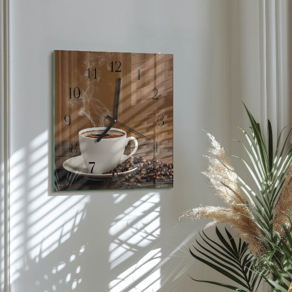 Wanduhr aus glas Kaffee