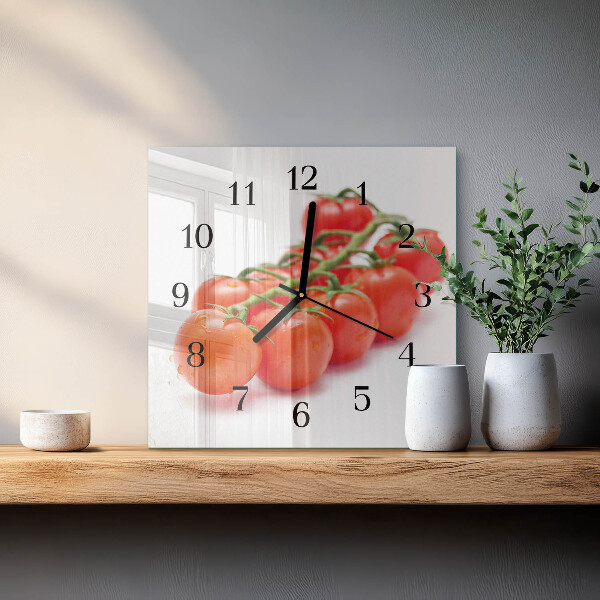 Wanduhr aus glas Tomaten