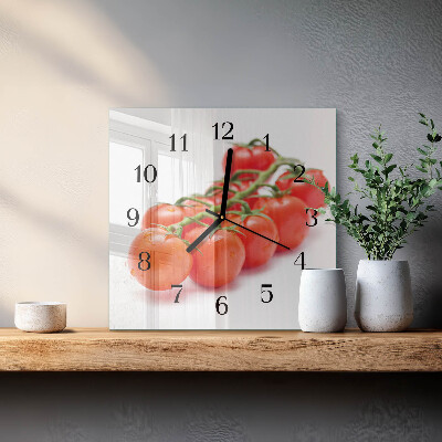 Wanduhr aus glas Tomaten