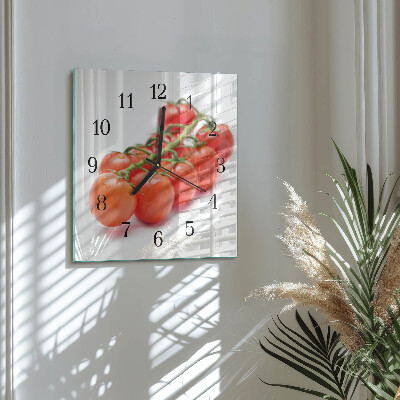 Wanduhr aus glas Tomaten