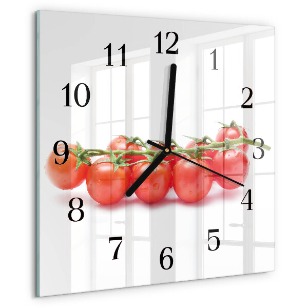 Wanduhr aus glas Tomaten