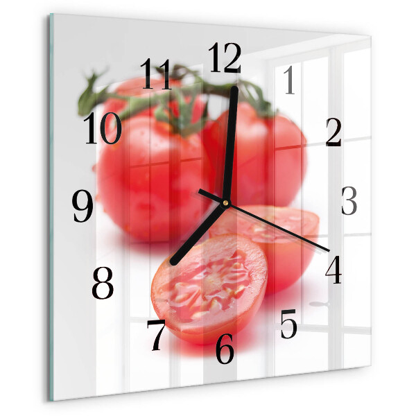 Wanduhr aus glas Tomaten