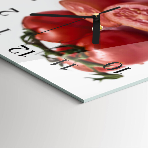 Wanduhr aus glas Tomaten