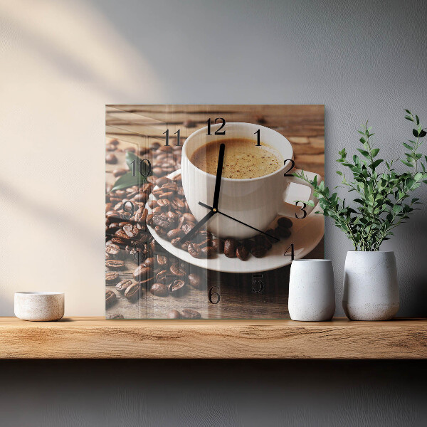 Wanduhr aus glas Kaffee