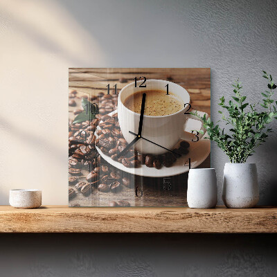 Wanduhr aus glas Kaffee