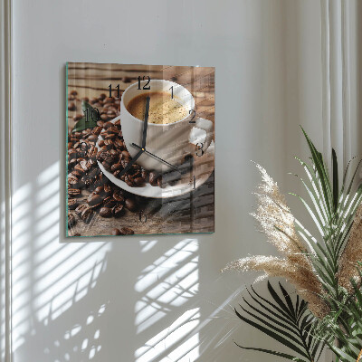 Wanduhr aus glas Kaffee