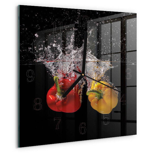 Wanduhr aus glas Pfeffer
