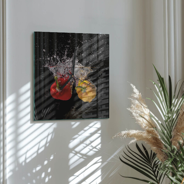 Wanduhr aus glas Pfeffer
